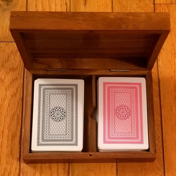 Set of Cards with Wooden Box Case